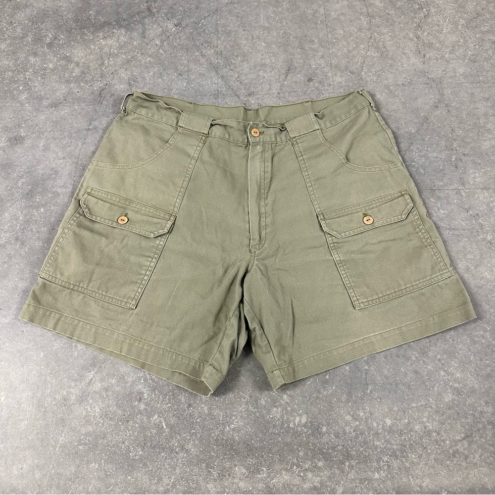 Vintage Jantzen green khaki cargo canvas shorts 36